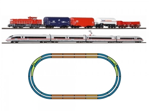 PIKO 59114 Премиум цифровой стартовый набор"Два состава скоростной поезд ICE3 и грузовой поезд G1206