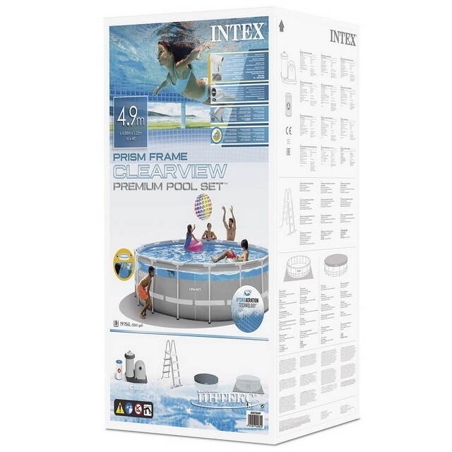 Каркасный бассейн Intex Prism Frame 26722 427х107см, 12706л, фил.-насос 3785л\ч, лестница, тент, подстилка Каркасный бассейн Intex Prism Frame 26722 427х107см, 12706л, фил.-насос 3785л\ч, лестница, тент, подстилка