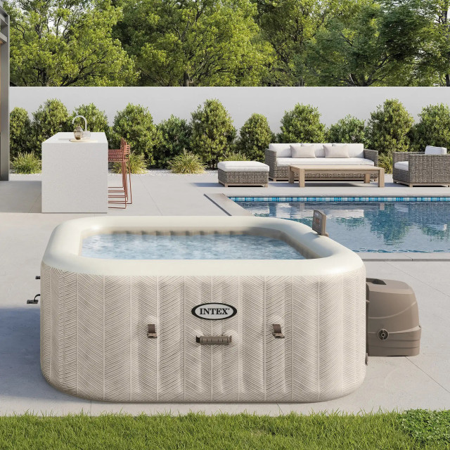 Надувная джакузи INTEX PureSpa Chevron Deluxe 175x71см-4 персоны ; артикул 28446