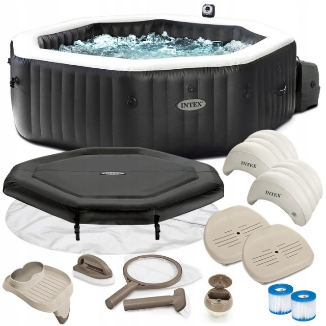 Надувная джакузи INTEX PureSpa Jet and Bubble Deluxe  201x71см-4 персоны ; артикул 28458