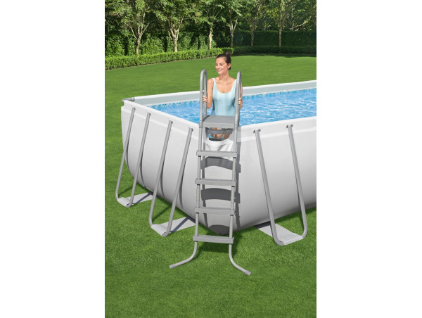 Каркасный бассейн Bestway 5611Z Power Steel 640х274х132см, 19281л, фил.-насос 5678л/ч, лестница, тент, попл.-доз.