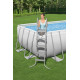 Каркасный бассейн Bestway 5611Z Power Steel 640х274х132см, 19281л, фил.-насос 5678л/ч, лестница, тент, попл.-доз.