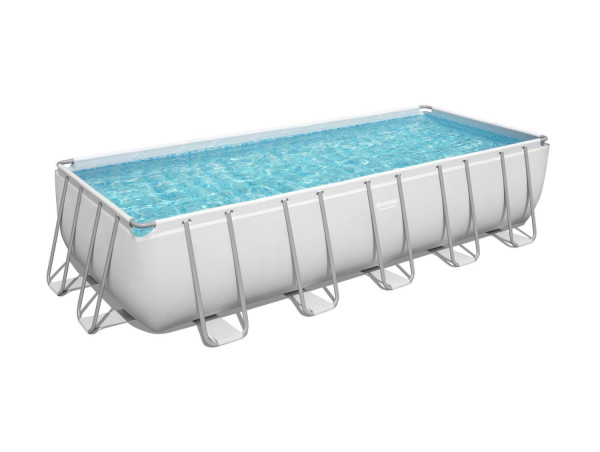 Каркасный бассейн Bestway 5611Z Power Steel 640х274х132см, 19281л, фил.-насос 5678л/ч, лестница, тент, попл.-доз.