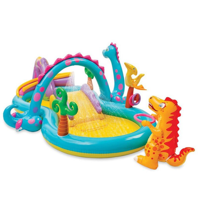 57135 Игровой центр бас. с горкой Dinoland 333х229х112см, до 81кг, от 3 лет