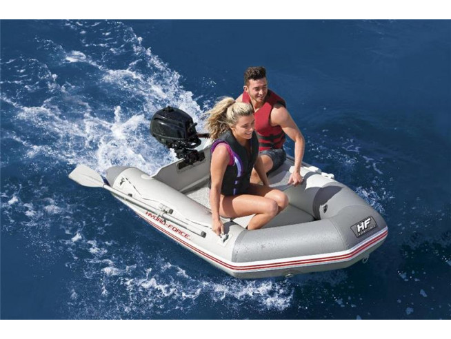 Надувная лодка Bestway Caspian, 65046 BW, 230х130х33см с жёстким дном, вёсла 145см, насос, транец, до 258кг