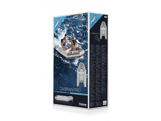Надувная лодка Bestway Caspian Pro, 65047 BW, 280х152х42см с жёстким дном, вёсла 162см, насос, транец, до 480кг