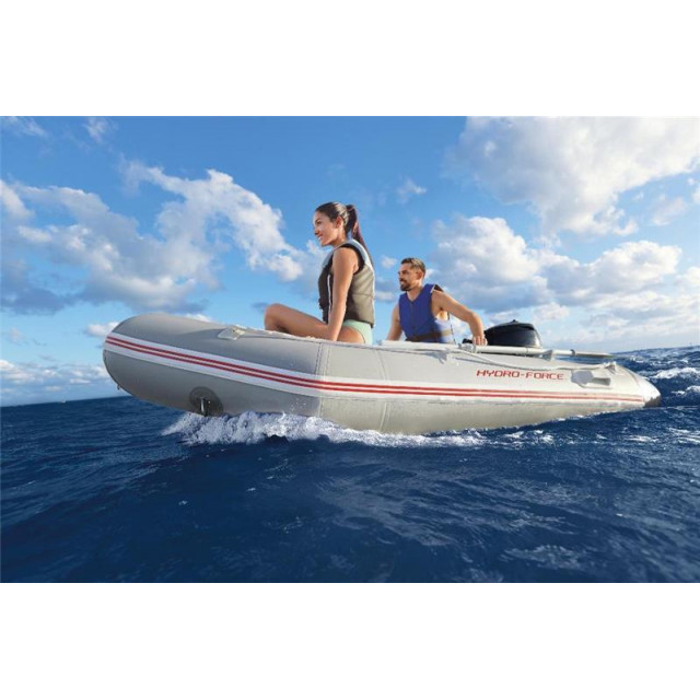 Надувная лодка Bestway Caspian Pro, 65047 BW, 280х152х42см с жёстким дном, вёсла 162см, насос, транец, до 480кг