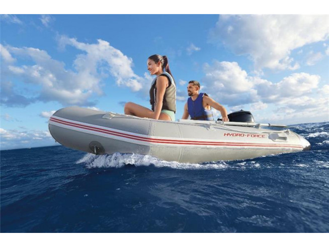 Надувная лодка Bestway Caspian Pro, 65047 BW, 280х152х42см с жёстким дном, вёсла 162см, насос, транец, до 480кг