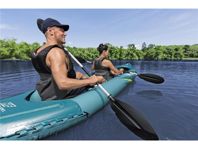 Надувная байдарка Bestway Waypoint Elite X2, 65167 BW, 382x101x35см, 2 весла, насос