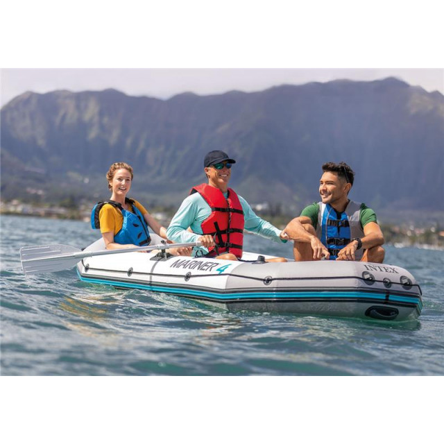Надувная лодка Intex Mariner 4 Set, 68376, 328х145х48см, алюм.вёсла 137см, насос 68605, до 500кг
