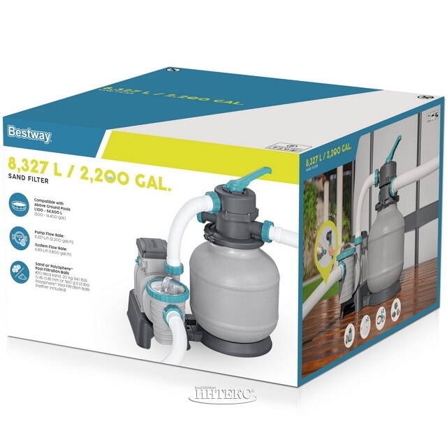 Песочный насос-фильтр Bestway 8237 л/ч ; артикул 58499