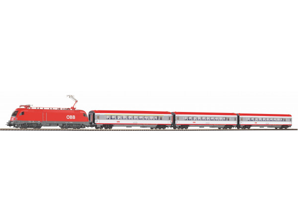 PIKO 97947 Пассажирский стартовый набор Taurus ?BB w. 3 IC Passenger cars, PIKO A-Track w. Railbed