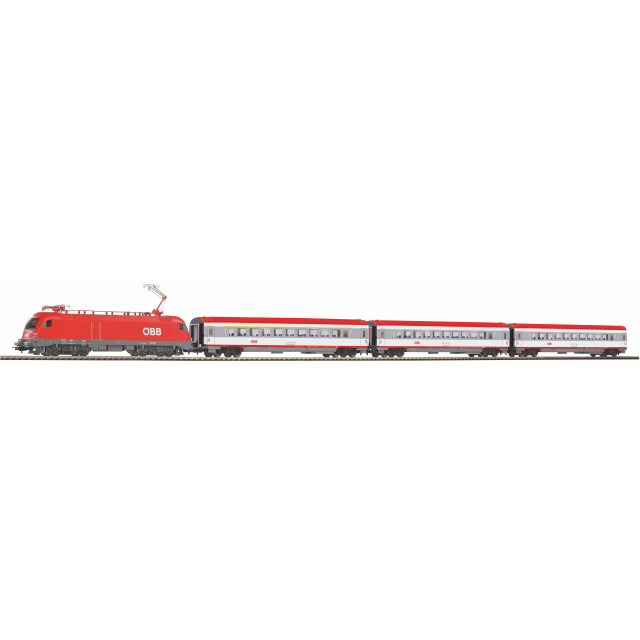 PIKO 97947 Пассажирский стартовый набор Taurus ?BB w. 3 IC Passenger cars, PIKO A-Track w. Railbed