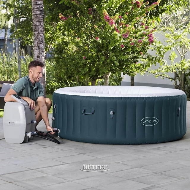 Надувная джакузи Bestway Miami EnergySense AirJet 6 Dark Blue Ø 196 x 66 см, артикул 6001D