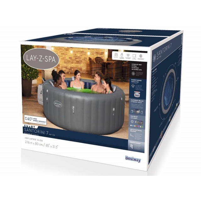 Надувная джакузи Bestway "Lay-Z-Spa Santorini " Ø 216 x 80 см, артикул 6001T