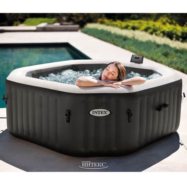 Надувная джакузи INTEX PureSpa Jet and Bubble Deluxe 218x71см-6 персон ; артикул 28462 Надувная джакузи INTEX PureSpa Jet and Bubble Deluxe 218x71см-6 персон ; артикул 28462