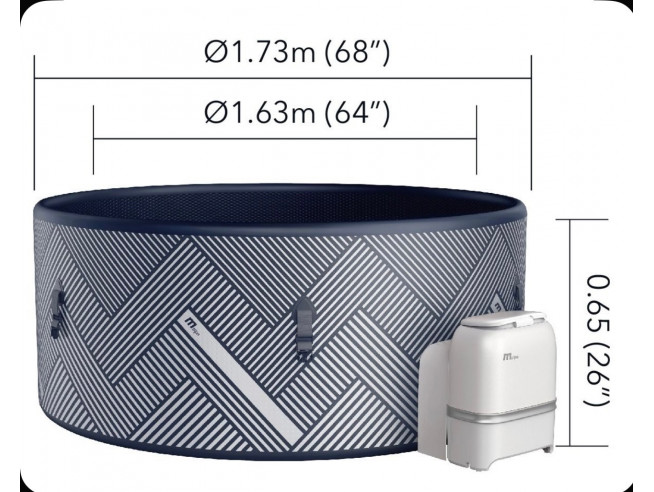 СПА-бассейн MSPA FRAME Naval Round Bubble Spa, F-NA062W, 173х65см круглый, аэромассаж