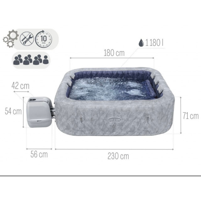 Надувная джакузи Bestway "Lay-Z-Spa San Francisco Smart HydroJet Pro 7" Ø 230 х 230 х 71 см; артикул 6001Q