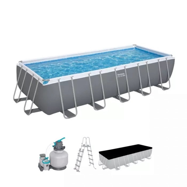 Каркасный бассейн Bestway Power Steel Rectangular 6.40 х 2.74 х 1.32 м ; артикул 5612B