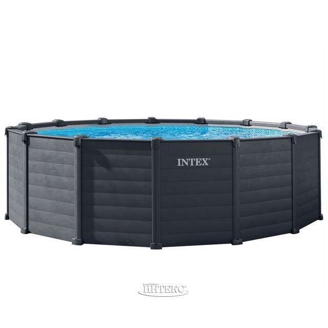 Каркасный бассейн INTEX Graphite Gray Panel Pools (круг) 4.78 x 1.24 м, артикул 26384
