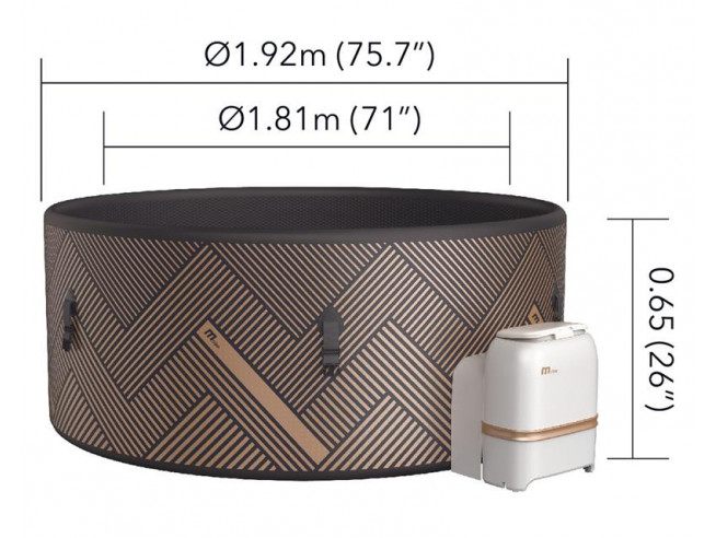СПА-бассейн MSPA FRAME Mono Round Bubble Spa 192х65см, 1120л, круглый, аэромассаж (F-MO082W)