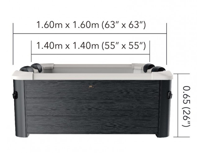 СПА-бассейн MSPA FRAME Oslo Square Bubble Spa 160х160х65см, 850л, квадратный, гидромассаж, аэромассаж (F-OS063W)