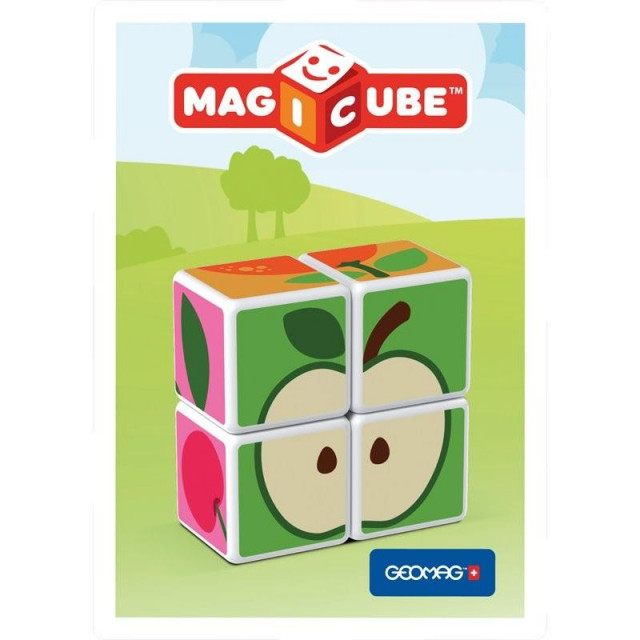 Магнитный конструктор MagiCube Фрукты 4 кубика для детей от 1,5 лет