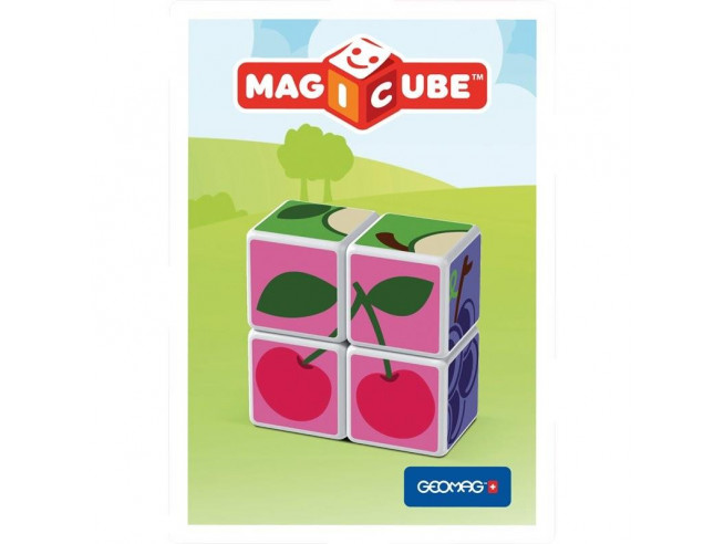 Магнитный конструктор MagiCube Фрукты 4 кубика для детей от 1,5 лет