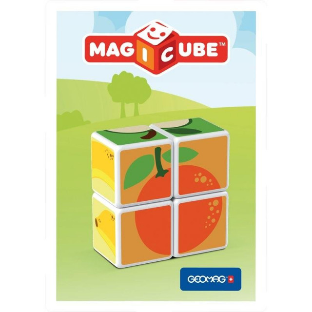 Магнитный конструктор MagiCube Фрукты 4 кубика для детей от 1,5 лет