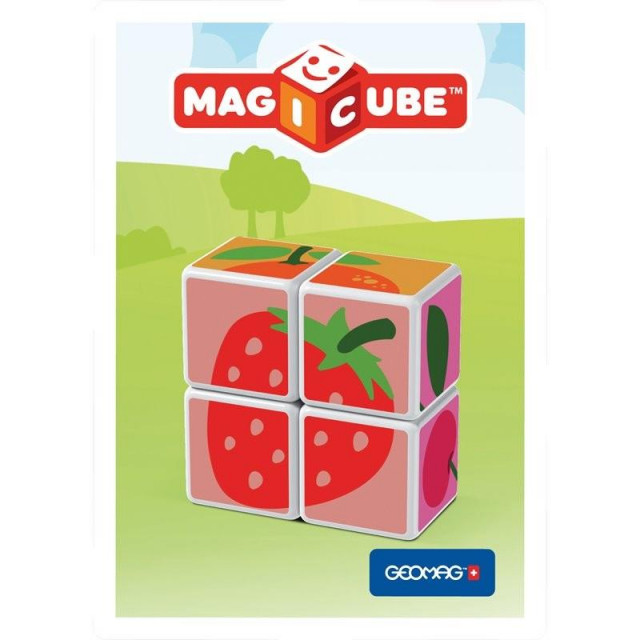 Магнитный конструктор MagiCube Фрукты 4 кубика для детей от 1,5 лет