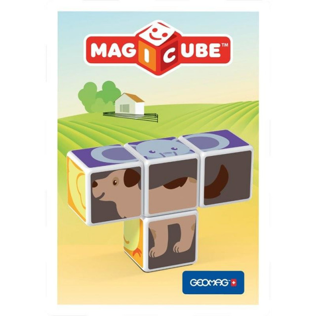Магнитный конструктор MagiCube Друзья зверюшки 4 кубика для детей от 1,5 лет