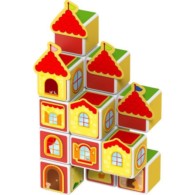Магнитный конструктор MagiCube Замки и дома 16 кубиков + 62 магнитные картинки от 3 лет
