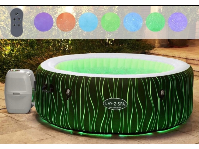 Надувная джакузи Bestway LAY-Z-SPA® LED-Whirlpool Hollywood AirJet™ Ø 196 x 66 см, артикул 60059 Надувная джакузи Bestway LAY-Z-SPA® LED-Whirlpool Hollywood AirJet™ Ø 196 x 66 см, артикул 60059