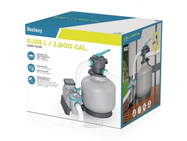 Песочный насос-фильтр Bestway, 11355 л/ч, арт. 58486