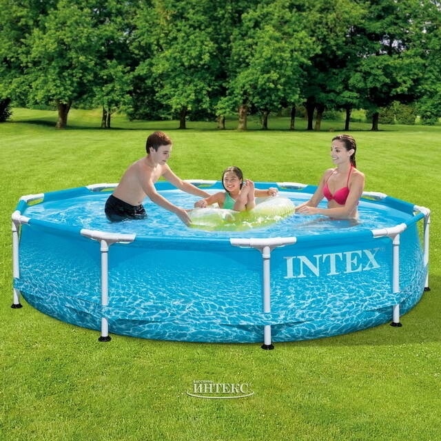 Каркасный бассейн INTEX Metal Frame (круг)"Beachside" 3.05 х 0.76 м ; артикул 28206