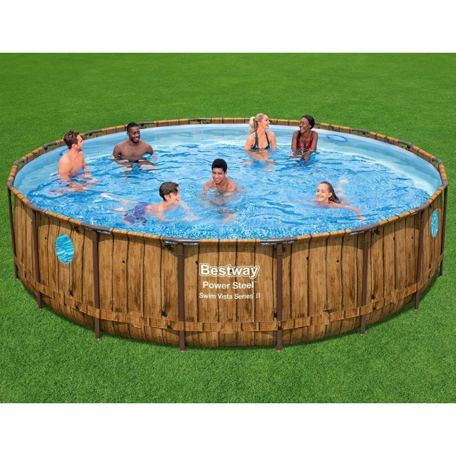 Бассейн Bestway Power Steel Swim Vista Series II в комплекте 56977, 549х122 см