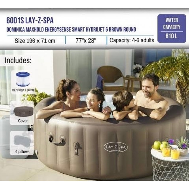 Надувная джакузи Bestway "Lay Z Spa Dominica" Ø 196 x 71 см, артикул 6001S