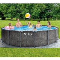 Каркасный бассейн INTEX GreyWood Prism Frame Premium (круг) 4.57 х 1.22 м ; артикул 26742