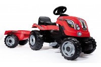 Smoby Трактор педальный XL с прицепом, красный 710108