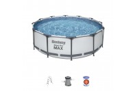 Каркасный бассейн Bestway 56418 Steel Pro Max 366х100см, 9150л, фил.-насос 2006л/ч, лестница
