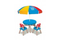 Летний столик с 4-мя стульями и зонтиком