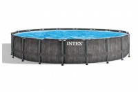 Каркасный бассейн (549х122см)+ насос-фильтр, лестница, тент, подстилка Intex GreyWood Prism Frame Premium 26744