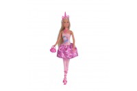 Кукла Штеффи в розовом платье с принтом единорог, 29 см (Simba, 5733320)