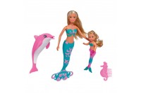 Куклы Штеффи и Еви - русалочки с дельфином, 29 и 12 см. (Simba, 5733336)