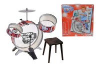 Барабанная установка с тарелками, барабанными палочками и стульчиком, 55 см (Simba, 6839858)