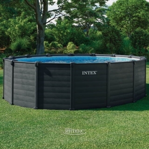 Каркасный бассейн INTEX Graphite Gray Panel Pools (круг) 4.78 x 1.24 м, артикул 26384