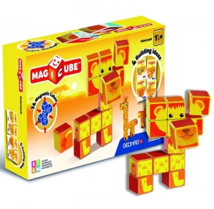 Магнитный конструктор MagiCube Сафари парк 14 кубиков для детей от 1,5 лет
