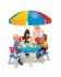 Летний столик с 4-мя стульями и зонтиком