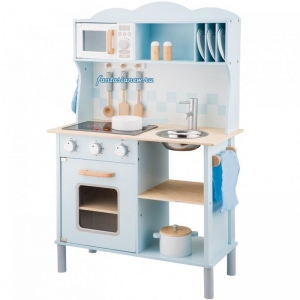 Кухня Люкс игрушечная голубая деревянная 100 см из серии Bon Appetit New Classic Toys 11065