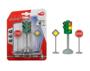 Игровой набор со светофором и знаками дорожного движения, 12 см. (Dickie, 3341000029)